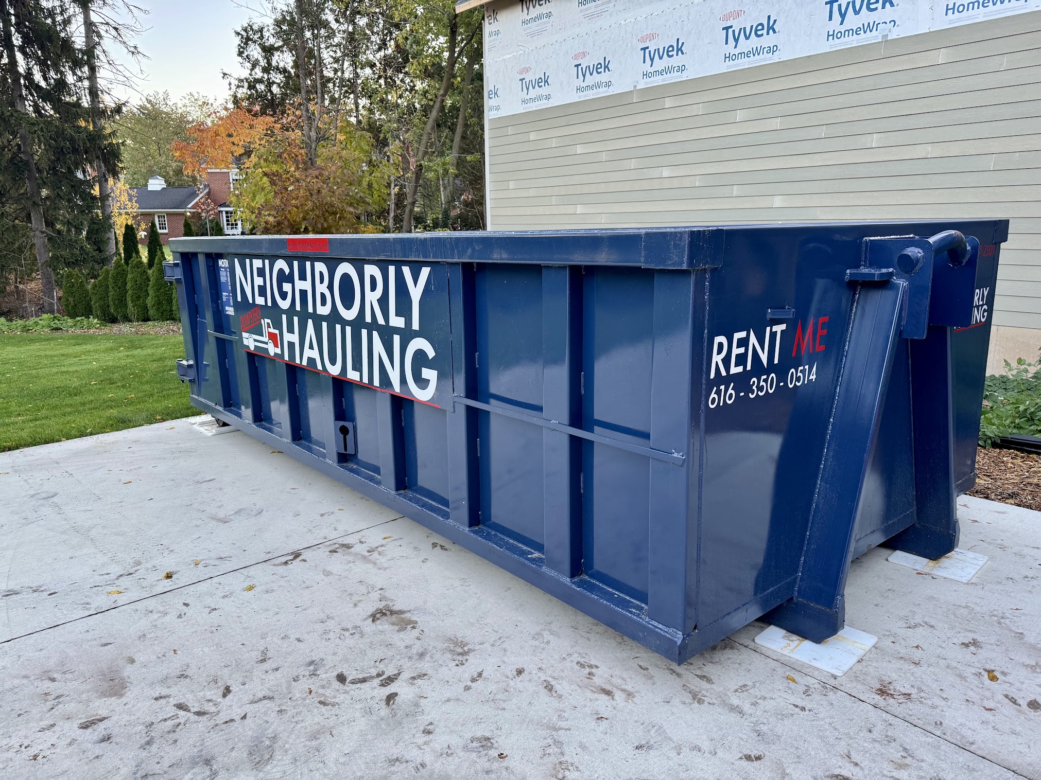 17 yard dumpster rental by Neighborly Hauling in West Michigan