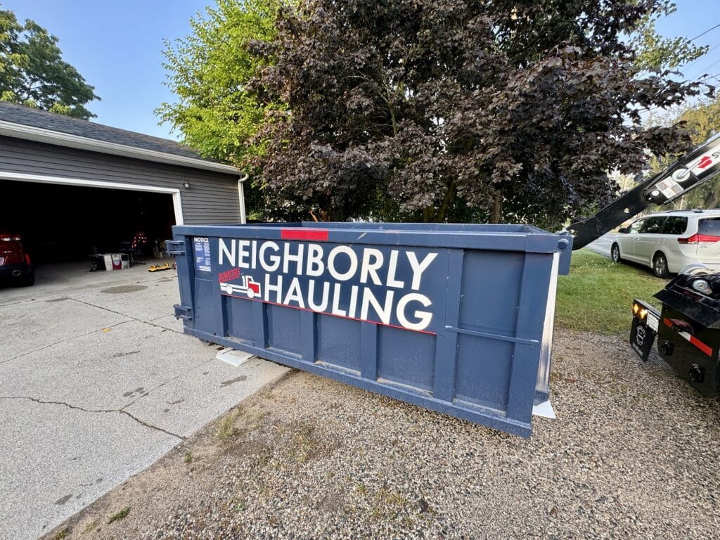 Neighborly Hauling dumpster rental serving West Michigan residential and construction projects