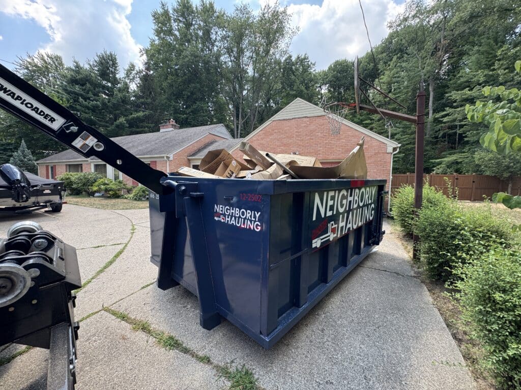 roll-off dumpster for large residential cleanup project West Michigan