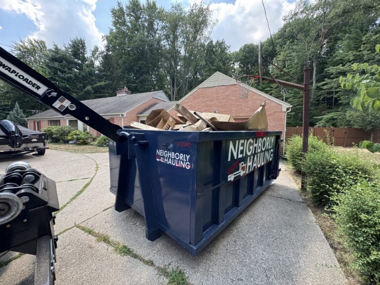 roll-off dumpster for large residential cleanup project West Michigan